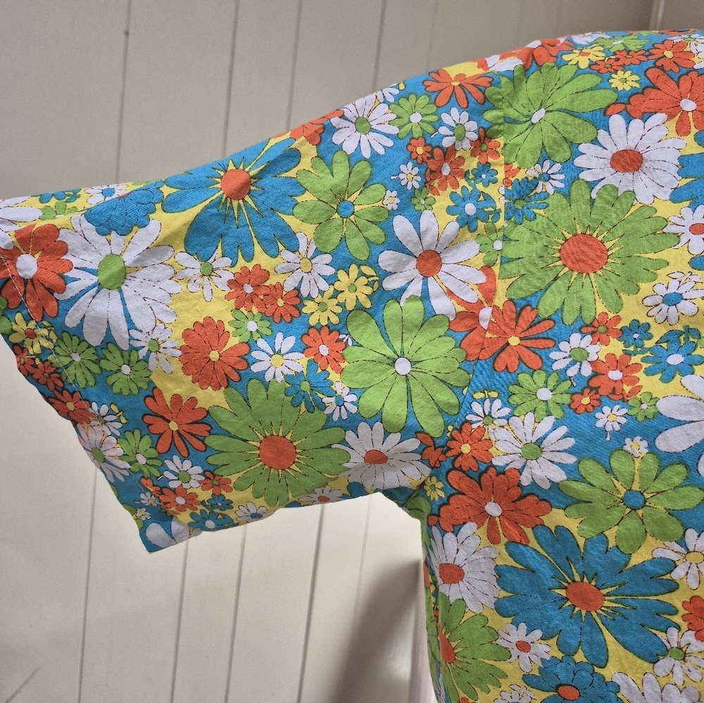 Floral Green and Orange Men's Shirt - Picture 5 of 10